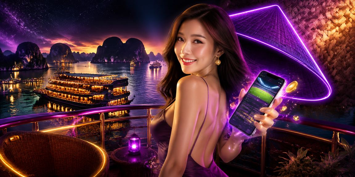 Người dùng trải nghiệm nền tảng mp251 trên điện thoại tại vịnh Hạ Long